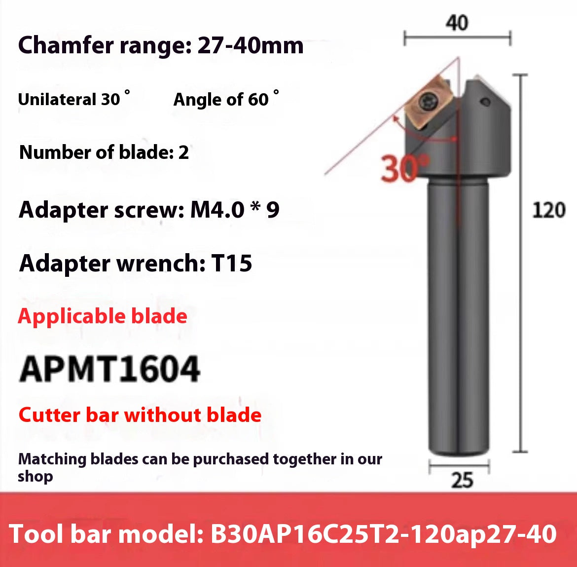 1144-Shedding type fixed-point chamfering cutter 30 degree 45 degree 60 degree chamfering cutter bar SSK/SSP/TCM/SSY/SSO/SSH Shandong Denso Pricision Tools Co.,Ltd.